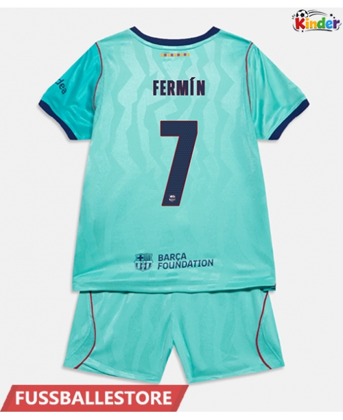 Günstige Barcelona Fermin Lopez #7 3rd trikot Kinder 2026-27 Kurzarm (+ Kurze Hosen)